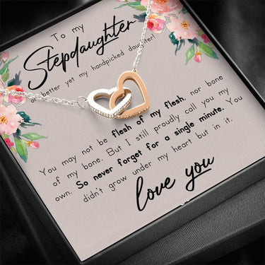 Stepdaughter 'Handpicked' Interlocking Hearts Necklace - Love You This Much